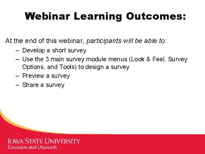 Webinar Learning Outcomes: At the end of this webinar, participants will be able to: