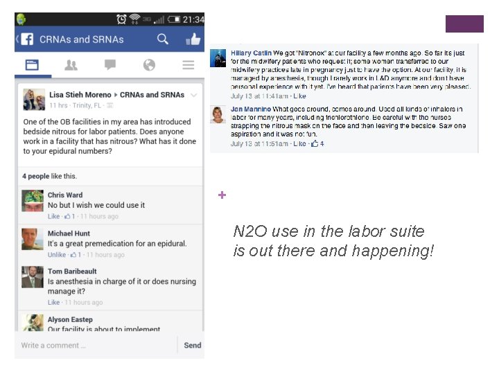 + N 2 O use in the labor suite is out there and happening!