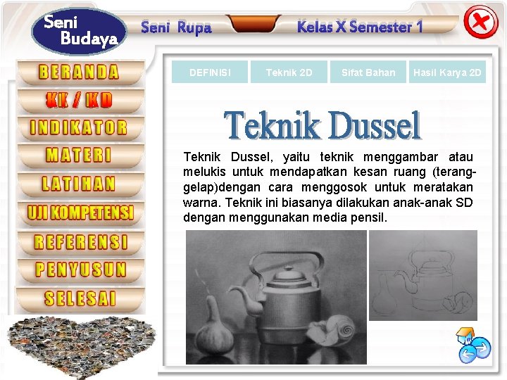 Seni Budaya Seni Rupa DEFINISI Kelas X Semester 1 Teknik 2 D Sifat Bahan