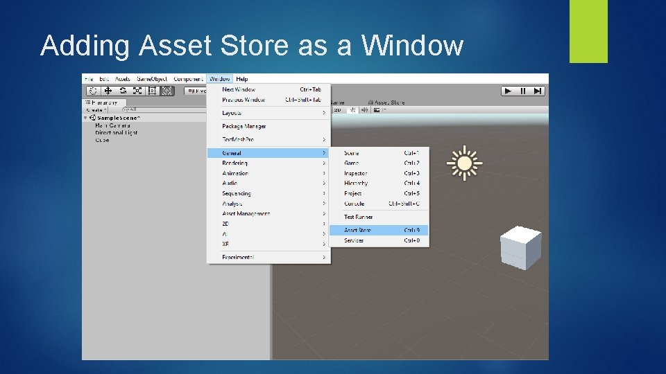 Adding Asset Store as a Window 
