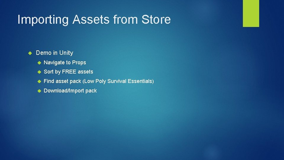 Importing Assets from Store Demo in Unity Navigate to Props Sort by FREE assets Importing Assets from Store Demo in Unity Navigate to Props Sort by FREE assets