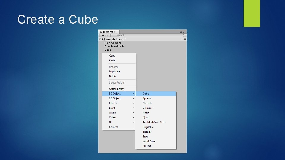 Create a Cube 