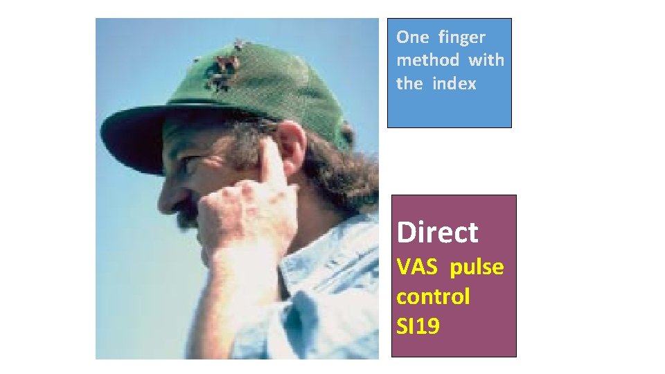 One finger method with the index Direct VAS pulse control SI 19 