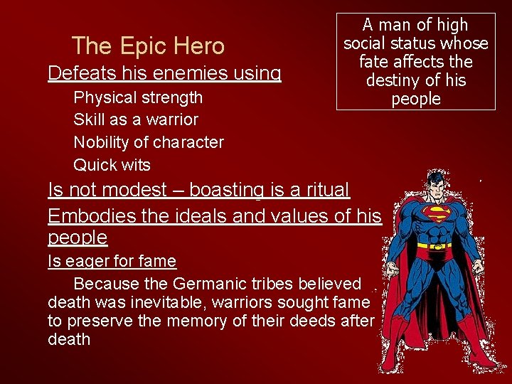 The Epic Hero Defeats his enemies using Physical strength Skill as a warrior Nobility