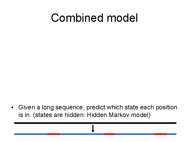 Combined model • Given a long sequence, predict which state each position is in.