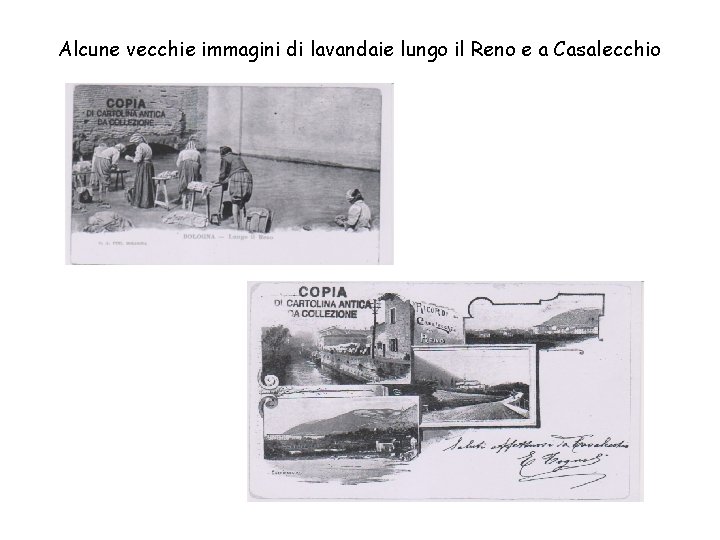 Alcune vecchie immagini di lavandaie lungo il Reno e a Casalecchio 