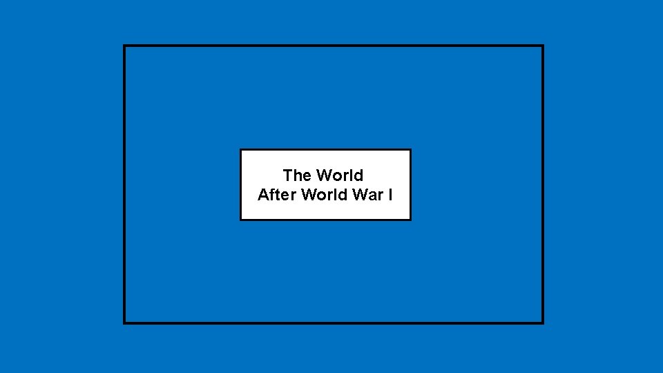 The World After World War I 