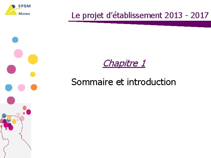 Le projet d’établissement 2013 - 2017 Chapitre 1 Sommaire et introduction 