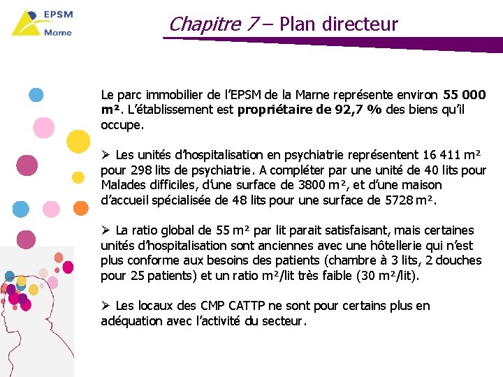 Chapitre 7 – Plan directeur Le parc immobilier de l’EPSM de la Marne représente