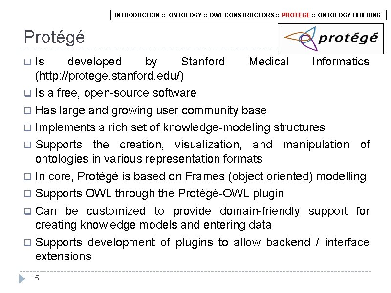 INTRODUCTION : : ONTOLOGY : : OWL CONSTRUCTORS : : PROTEGE : : ONTOLOGY