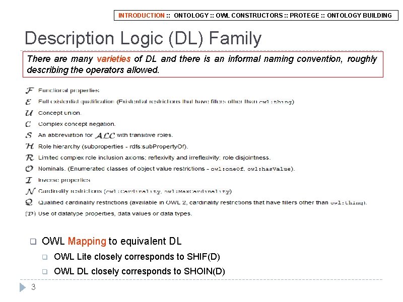 INTRODUCTION : : ONTOLOGY : : OWL CONSTRUCTORS : : PROTEGE : : ONTOLOGY