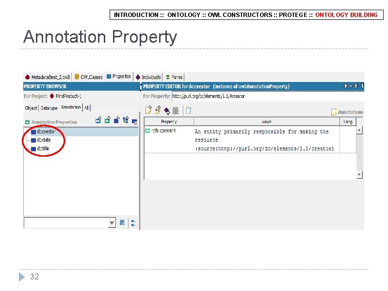 INTRODUCTION : : ONTOLOGY : : OWL CONSTRUCTORS : : PROTEGE : : ONTOLOGY