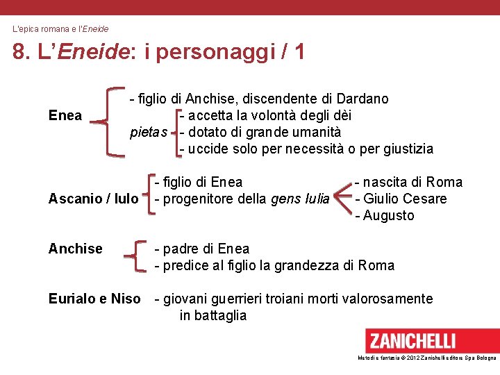 L’epica romana e l’Eneide 8. L’Eneide: i personaggi / 1 Enea - figlio di