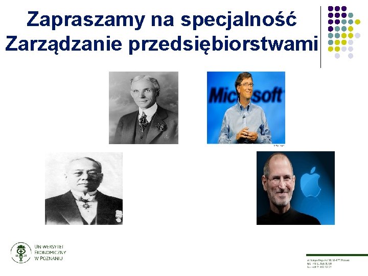 Zapraszamy na specjalność Zarządzanie przedsiębiorstwami 