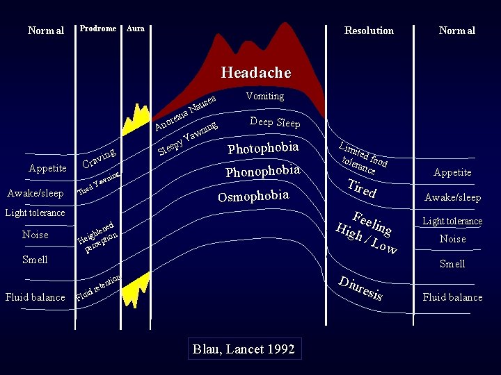 Normal Prodrome Aura Resolution Normal Headache Appetite Awake/sleep g vin a r C ing