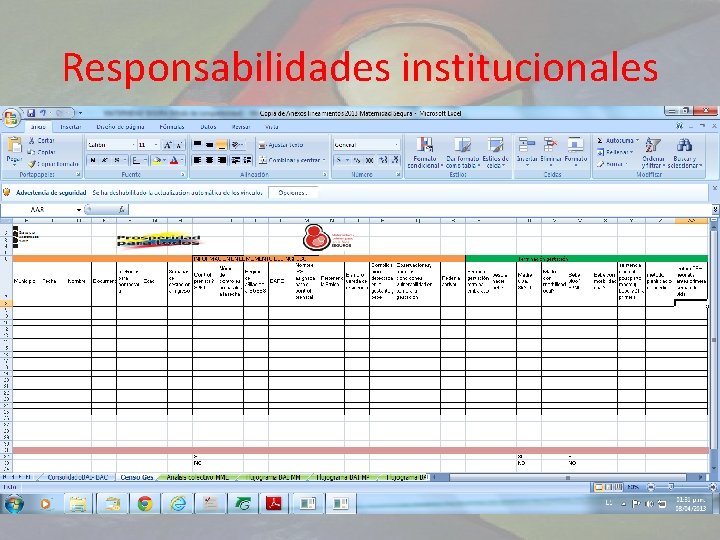 Responsabilidades institucionales 