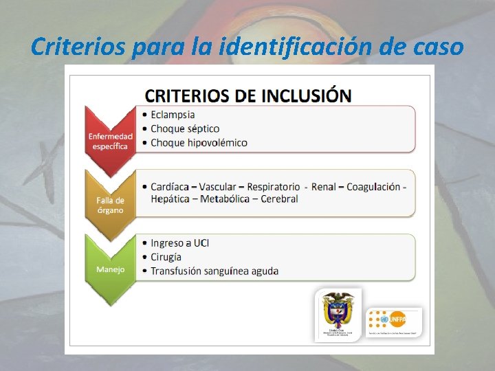 Criterios para la identificación de caso 