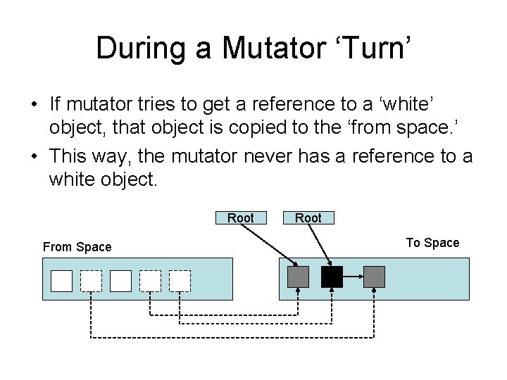 During a Mutator ‘Turn’ • If mutator tries to get a reference to a