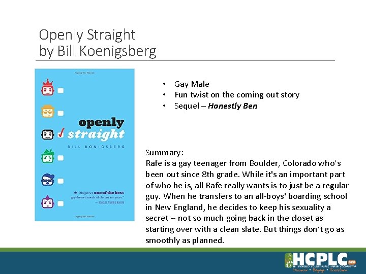 Openly Straight by Bill Koenigsberg • Gay Male • Fun twist on the coming