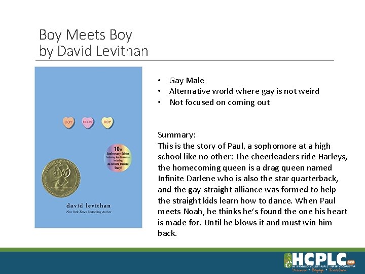 Boy Meets Boy by David Levithan • Gay Male • Alternative world where gay