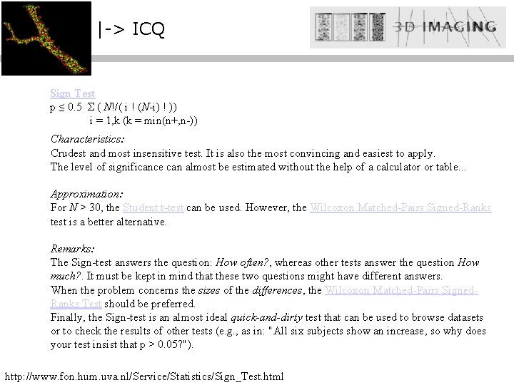 |-> ICQ Sign Test p ≤ 0. 5 Σ ( N!/( i ! (N-i)