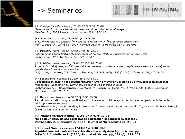 |-> Seminarios |-> Rodrigo Castillo: viernes, 10. 08. 07 @ 9. 30 -13. 00