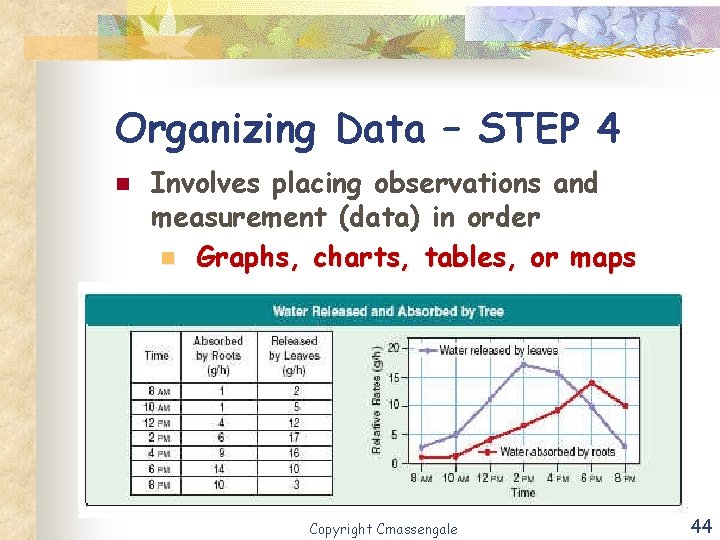 Organizing Data – STEP 4 n Involves placing observations and measurement (data) in order