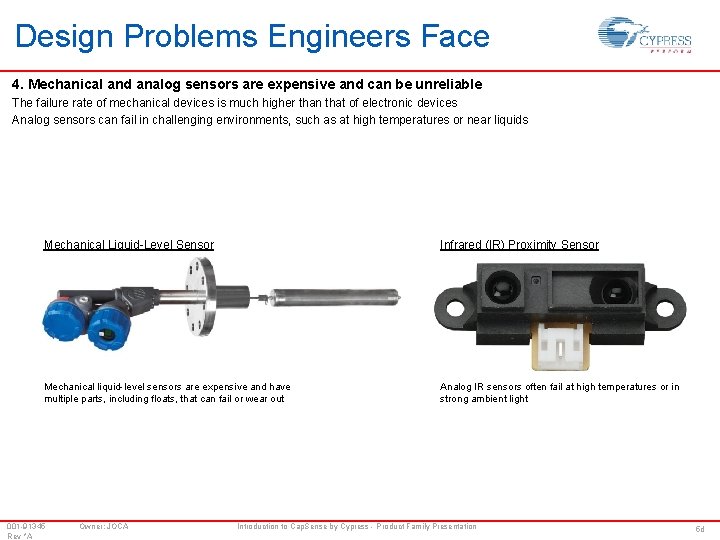 Design Problems Engineers Face 4. Mechanical and analog sensors are expensive and can be