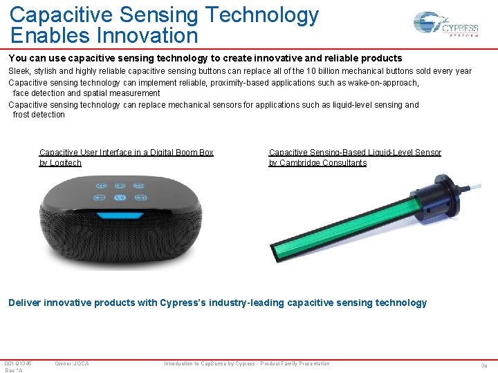 Capacitive Sensing Technology Enables Innovation You can use capacitive sensing technology to create innovative