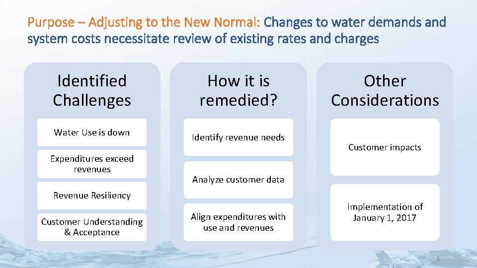 Purpose – Adjusting to the New Normal: Changes to water demands and system costs