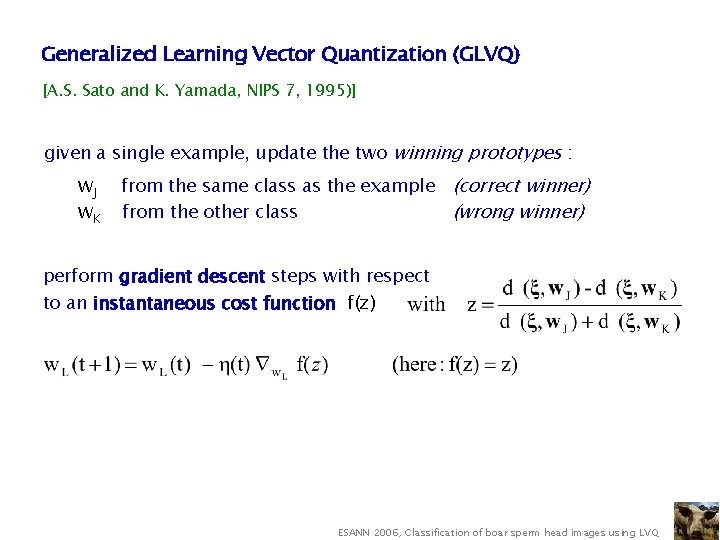Generalized Learning Vector Quantization (GLVQ) [A. S. Sato and K. Yamada, NIPS 7, 1995)]