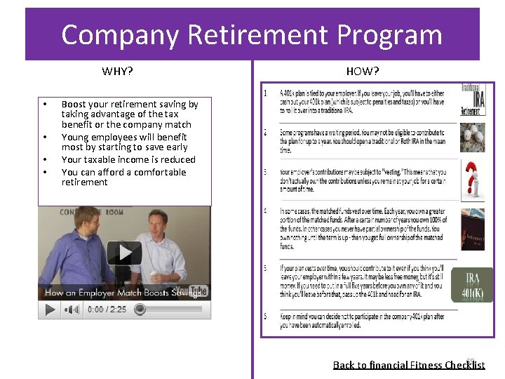 Company Retirement Program WHY? • • HOW? Boost your retirement saving by taking advantage