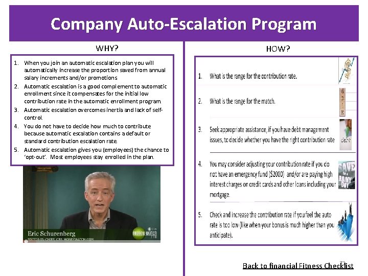 Company Auto-Escalation Program WHY? HOW? 1. When you join an automatic escalation plan you