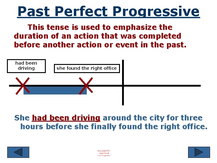 Past Perfect Progressive This tense is used to emphasize the duration of an action