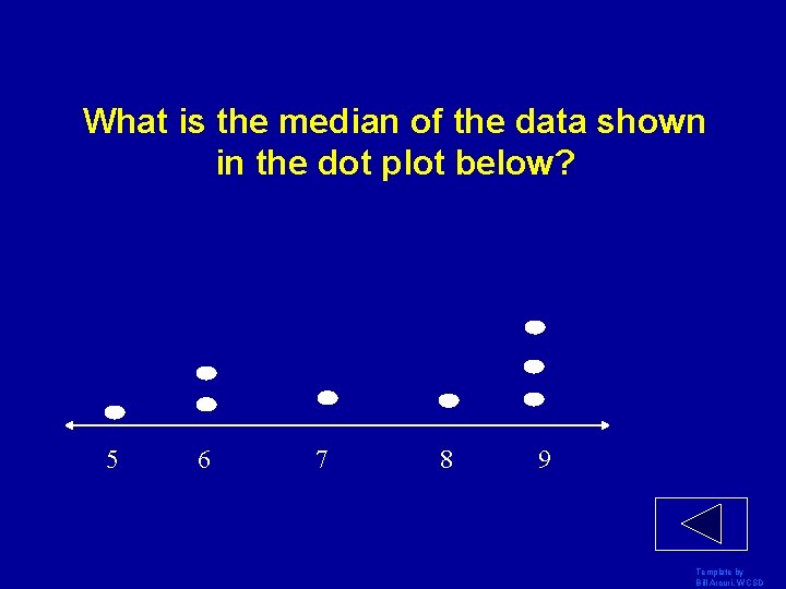 What is the median of the data shown in the dot plot below? 5