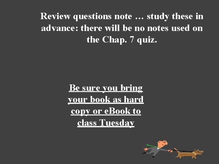 Review questions note … study these in advance: there will be no notes used