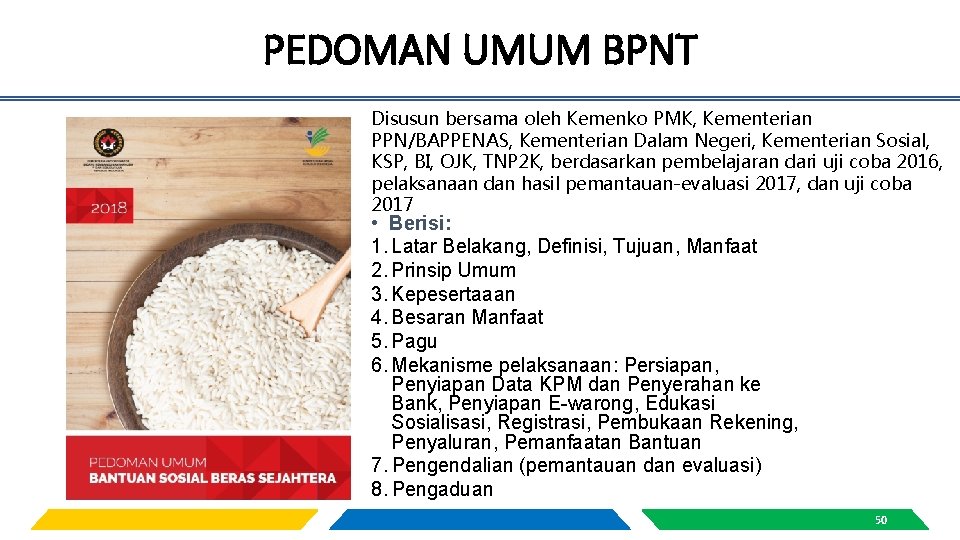 PEDOMAN UMUM BPNT Disusun bersama oleh Kemenko PMK, Kementerian PPN/BAPPENAS, Kementerian Dalam Negeri, Kementerian