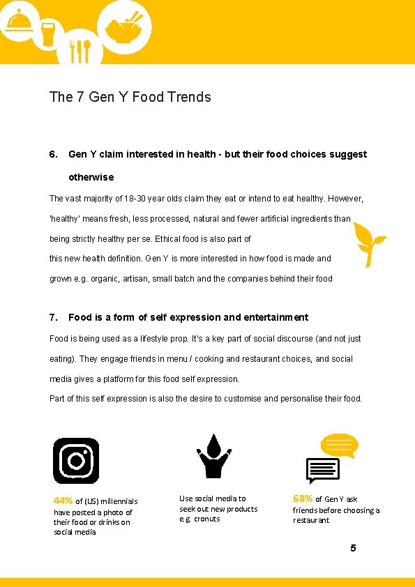 The 7 Gen Y Food Trends 6. Gen Y claim interested in health -