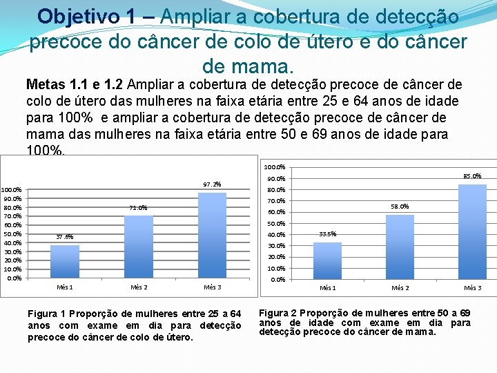 Objetivo 1 – Ampliar a cobertura de detecção precoce do câncer de colo de