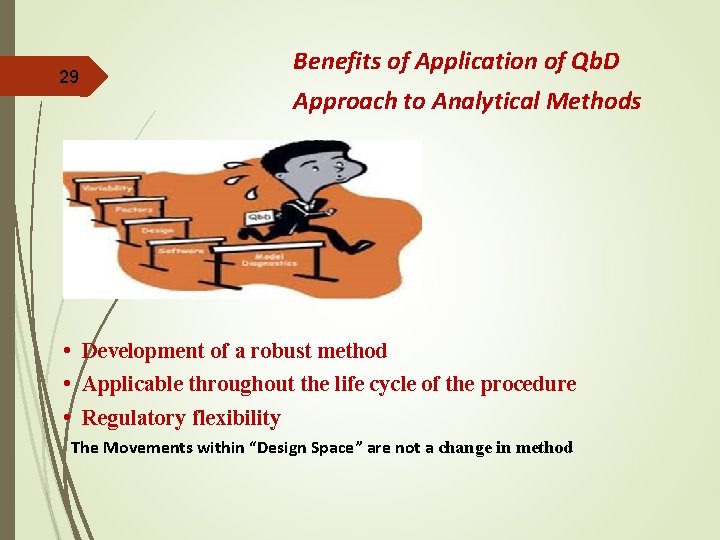 29 Benefits of Application of Qb. D Approach to Analytical Methods • Development of