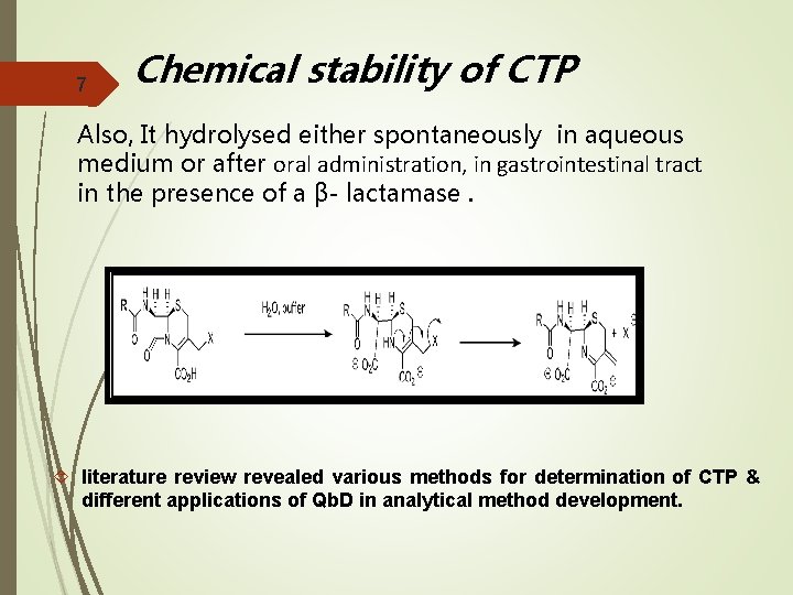 7 Chemical stability of CTP Also, It hydrolysed either spontaneously in aqueous medium or