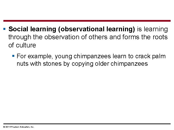 § Social learning (observational learning) is learning through the observation of others and forms