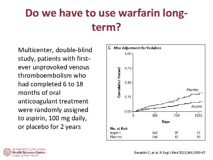 Do we have to use warfarin longterm? Multicenter, double-blind study, patients with firstever unprovoked