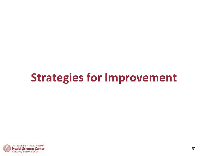 Strategies for Improvement 59 