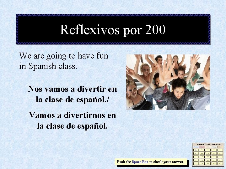 Repaso para el examen Ch 7 Reflexivos Verbos