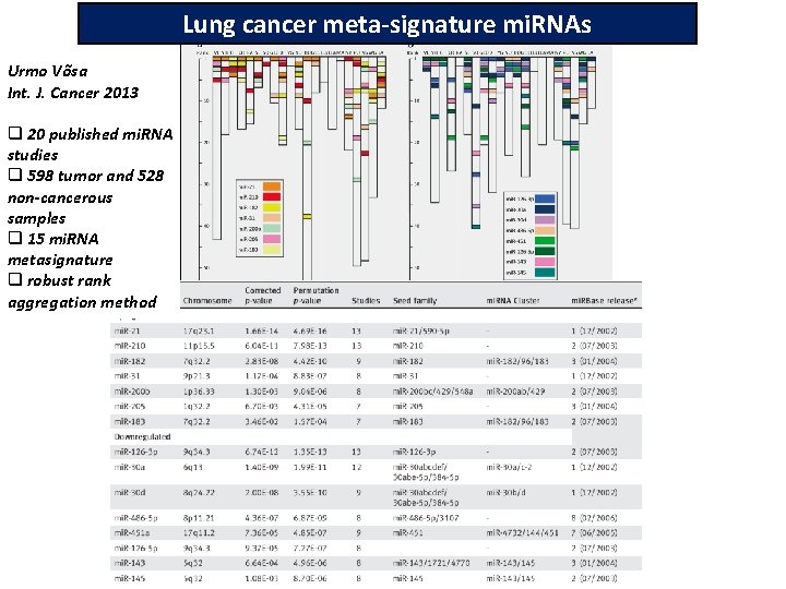 Lung cancer meta-signature mi. RNAs Vo˜sa Urmo Võsa Int. J. Cancer 2013 q 20