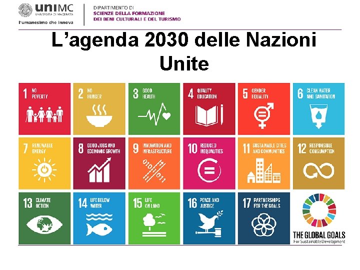L’agenda 2030 delle Nazioni Unite 
