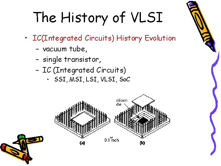 The History of VLSI • IC(Integrated Circuits) History Evolution – vacuum tube, – single The History of VLSI • IC(Integrated Circuits) History Evolution – vacuum tube, – single