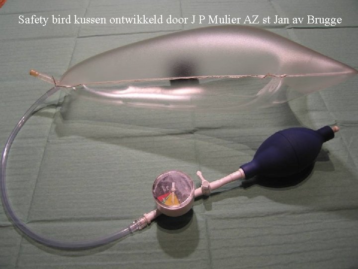 Safety bird kussen ontwikkeld door J P Mulier AZ st Jan av Brugge Safety