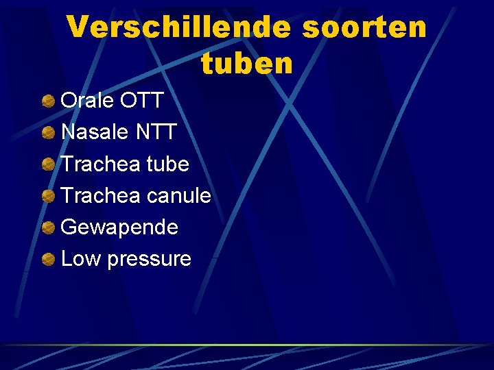 Verschillende soorten tuben Orale OTT Nasale NTT Trachea tube Trachea canule Gewapende Low pressure